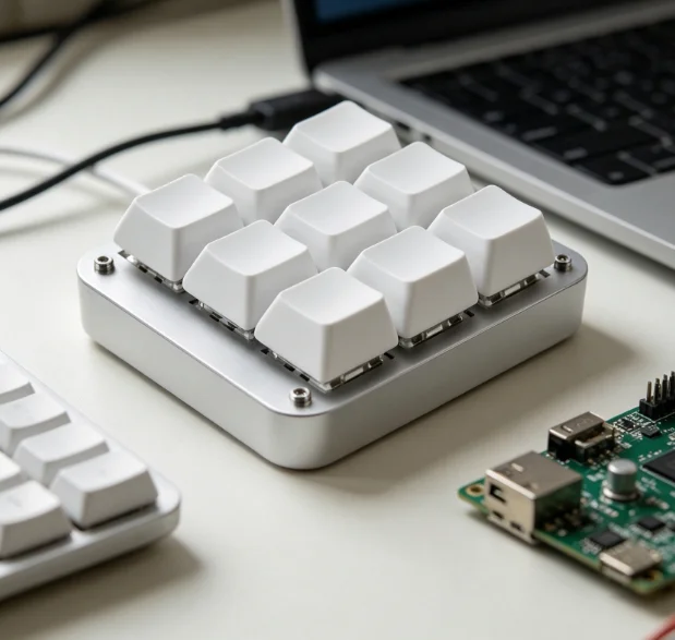 Custom Mechanical Keyboard Bluetooth 9 Keys Programmable Macro Shortcut Gaming Keypad with Full-Size Number Pad