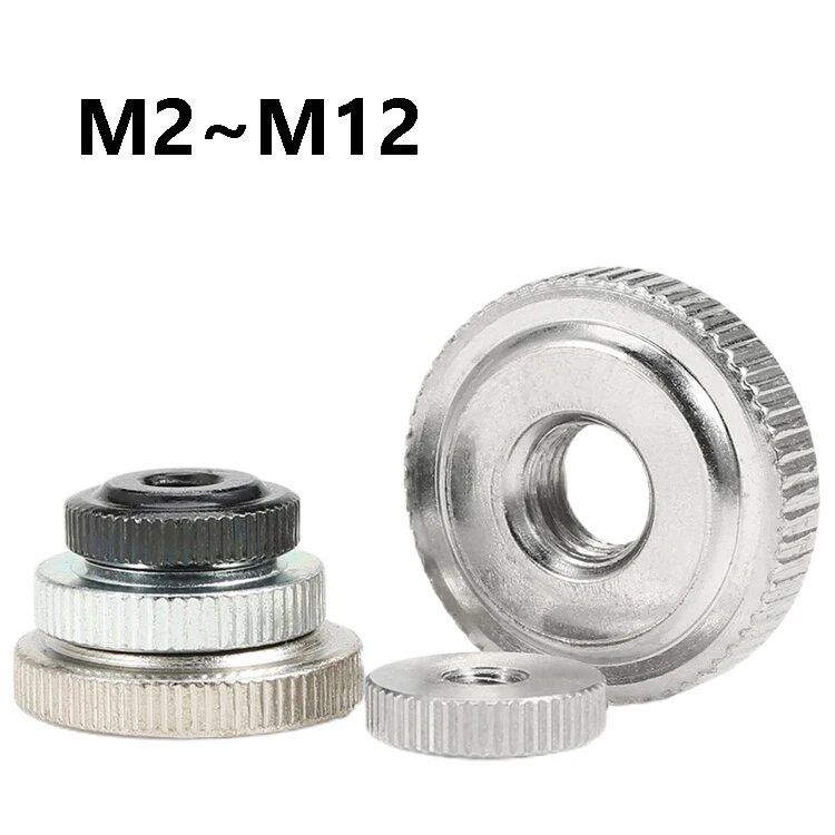 M2 M2.5 M3 M4 M5 M6 M8 M10 M12 Small Step Knurled Thumb Nuts Knurled Thumb Nuts Round Manual Hand Tighten Adjustment Nut