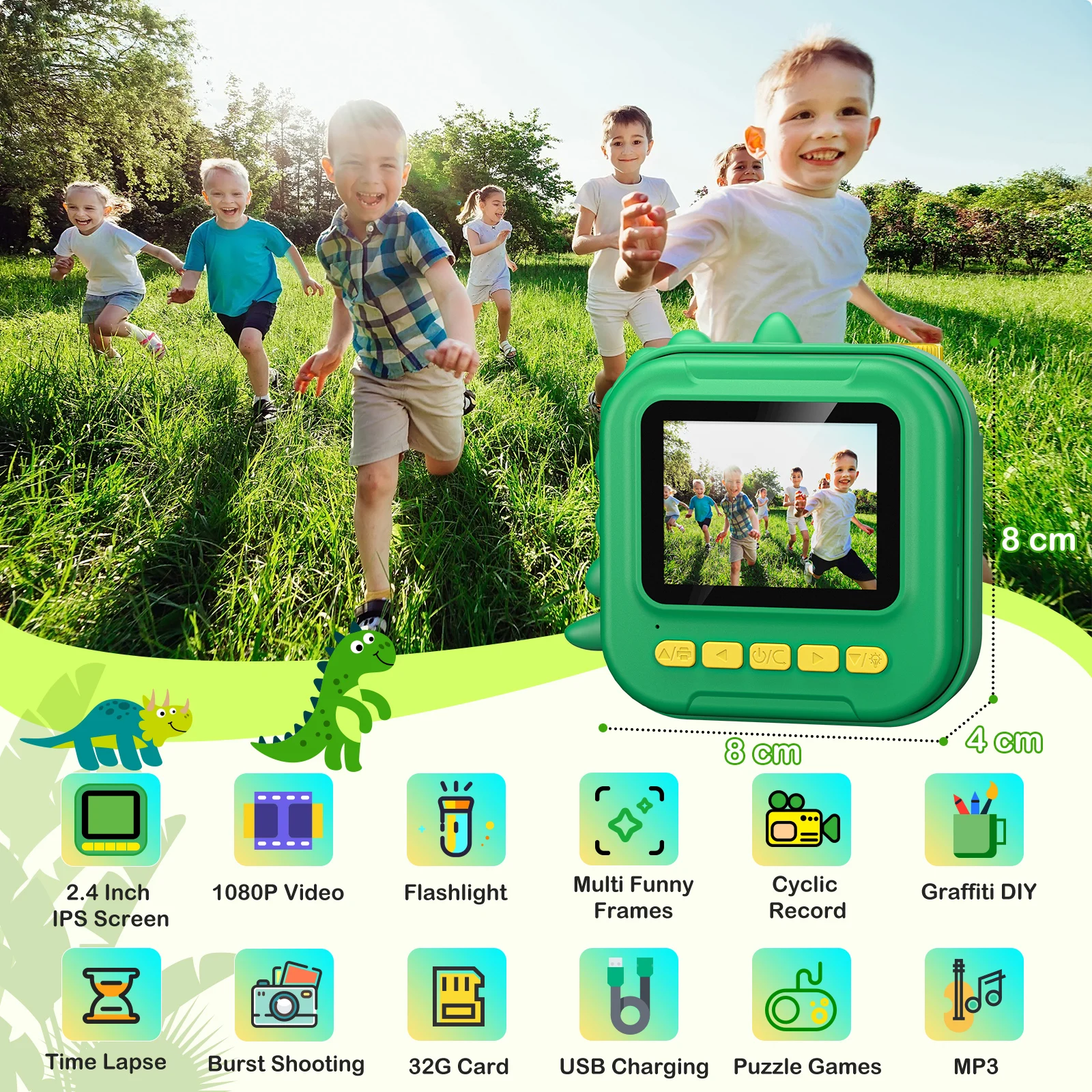 Cámara instantánea Gofunly para niños, cámara instantánea de 2,4\