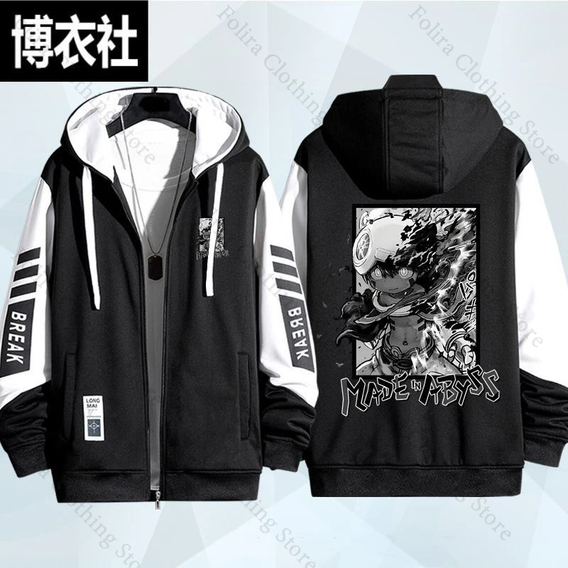 Anime Made in Abyss imprimer sweats à capuche pour hommes automne manteau sweat à capuche zippé vêtements pour hommes homme sweats à capuche pour hommes