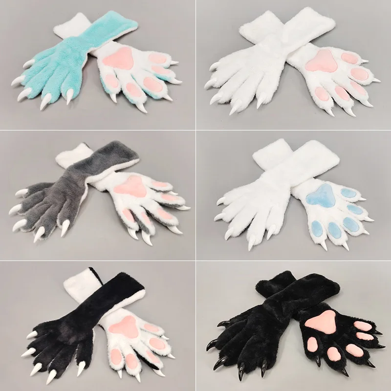 Fursuit animal claws loose parts Furui performance cos props kig series five-finger elastic close-fitting animal claws gloves image 3