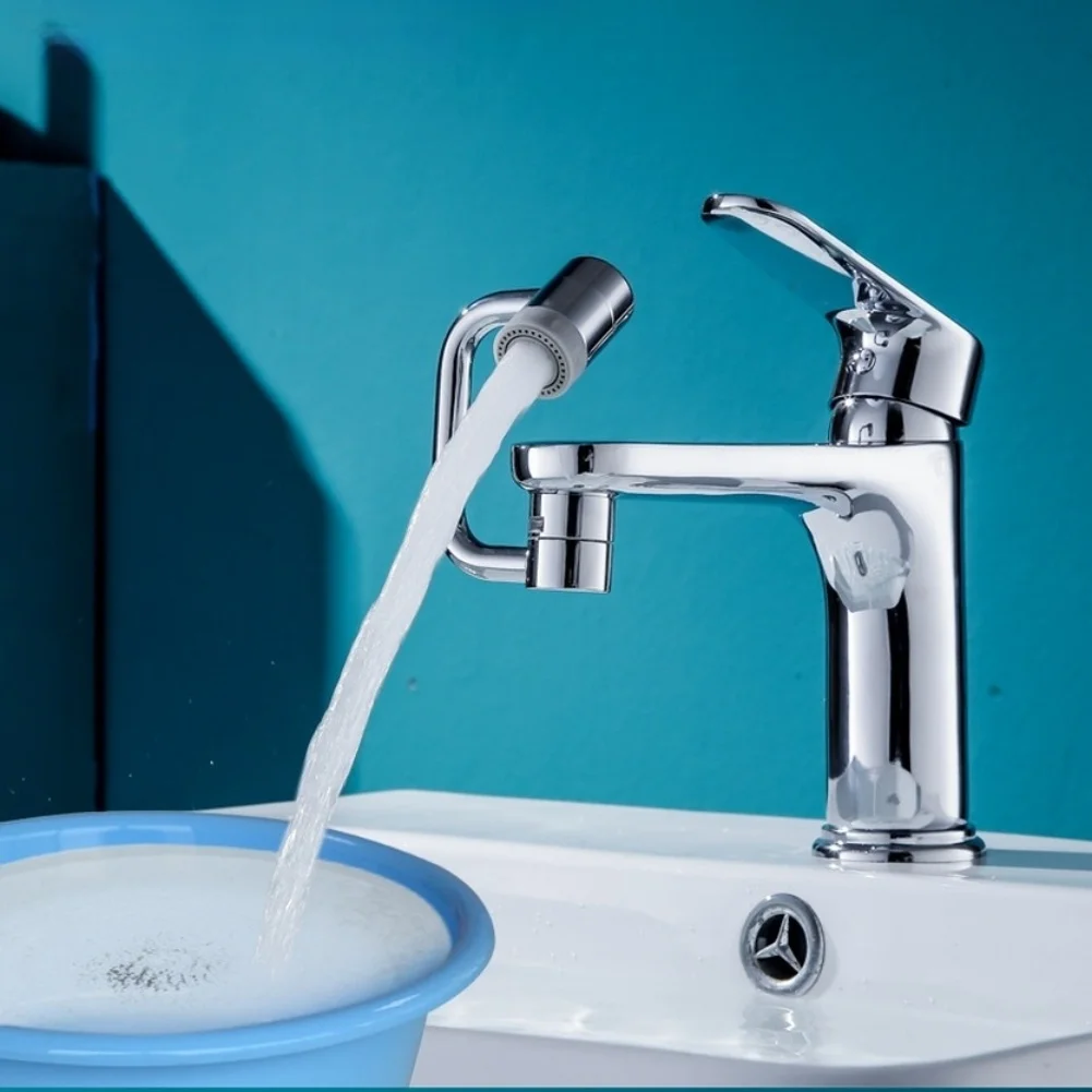 Kitchen Faucet Adapter Rotating Faucet Arm For Daily Cleaning 1080 Degree Rotation Flexible Multi-directional Anti-splash Design