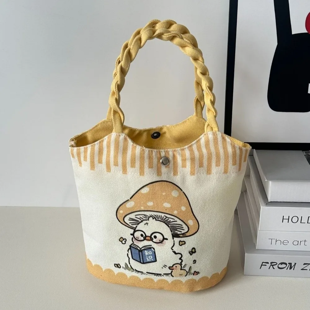 

Fashion Cartoon Prints Tote Bag Large Capacity Canvas Lunch Bag Colorful Kids Storage Bag