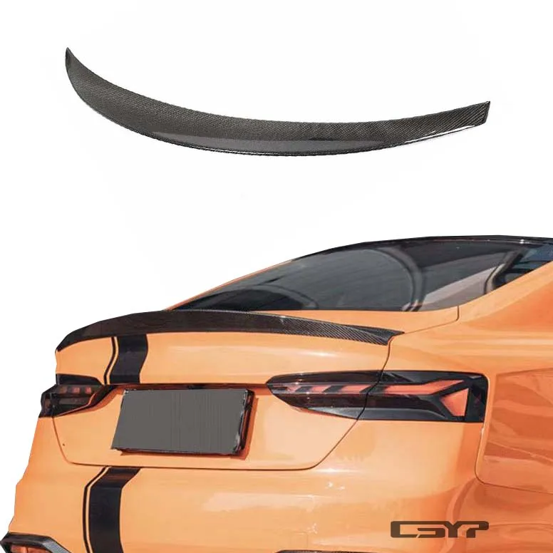 

for A5 S5 HK Style Carbon Fiber Deck Rear Spoiler Trunk Wing 3M Tape Installation 2016-2024