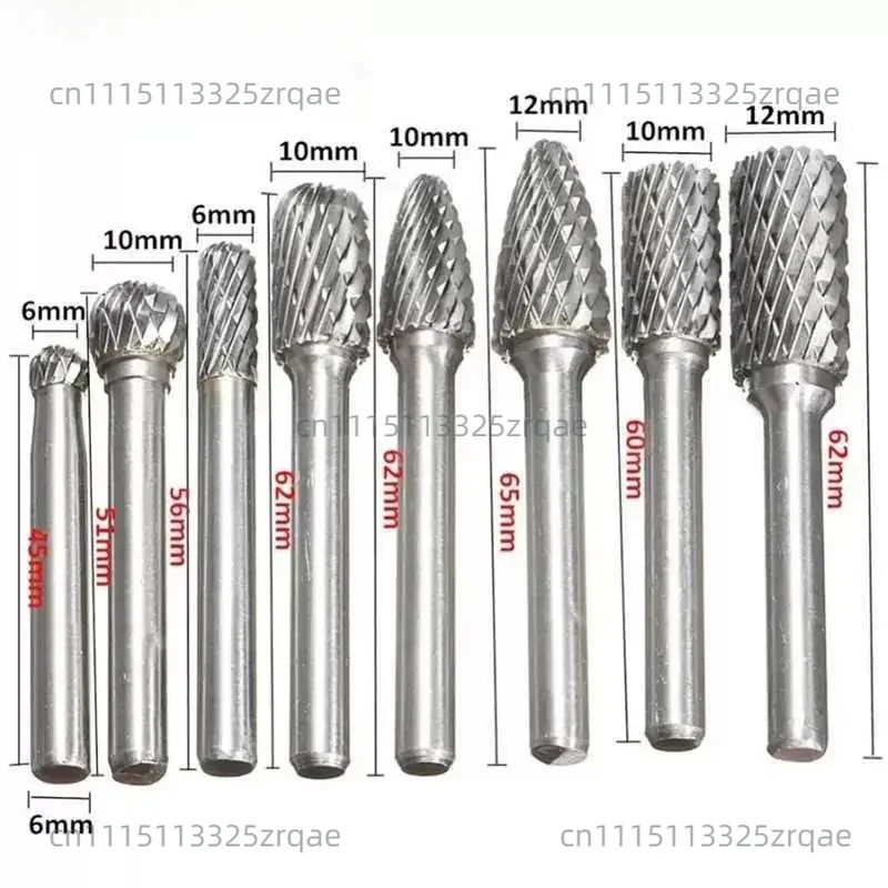 6mm-12mm Tungsten Carbide Burr Bit Set 8Pcs 1/4
