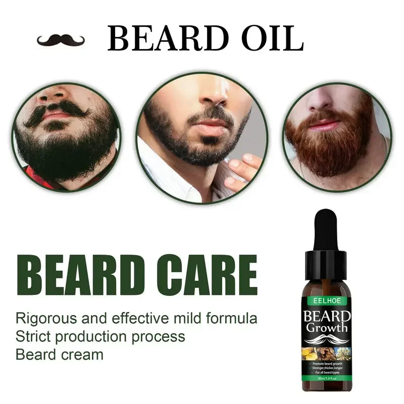 Aceite esencial para el crecimiento de la barba de hombre, herramienta para el crecimiento del vello del pecho y la pérdida de cabello, profesional y nutritivo, 30ml