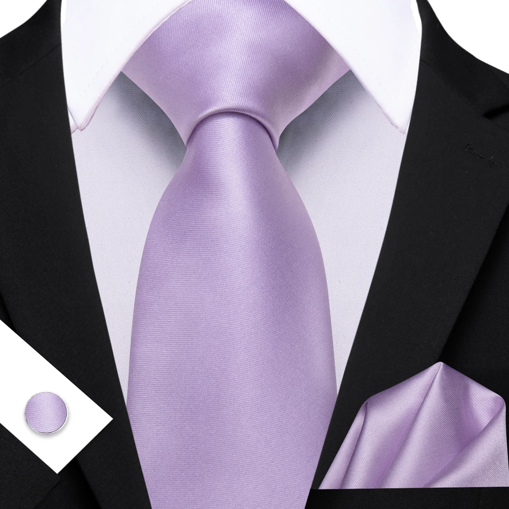 Herren-Krawatte, violett, blau, elfenbeinfarben, orange, rot, Krawatten, Einstecktuch, Manschettenknöpfe, Set, Krawatte, formelle Hochzeit, Dinnerparty