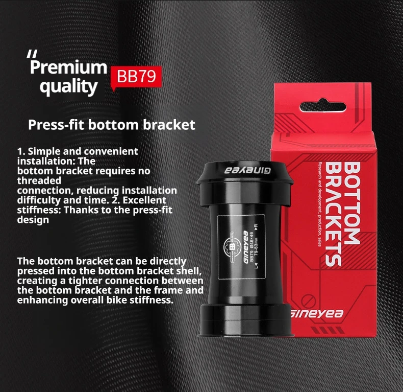 Fahrrad BB79 Tretlager für Shimano SRAM GXP 24/22mm Kurbelwelle Pressfit 46mm Rennrad MTB Fahrradrahmen 79-83mm – Detail 7