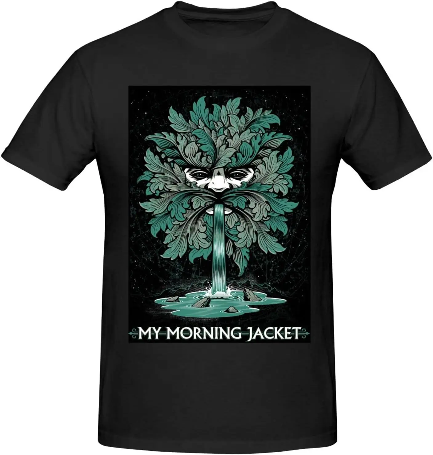 My Morning Music Jacket Shirt Fashion Performance Basic Short Sleeve T-Shirt, Classic Crew Neck Casual Top Black