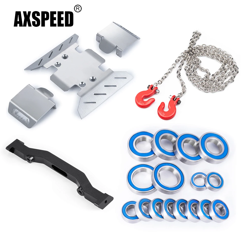 AXSPEED Chassis Armor Axle Protector Plate/ Bearing Kit / Chain Hooks/ Frame Support for Axial SCX6 1/6 RC Car Upgrade Parts