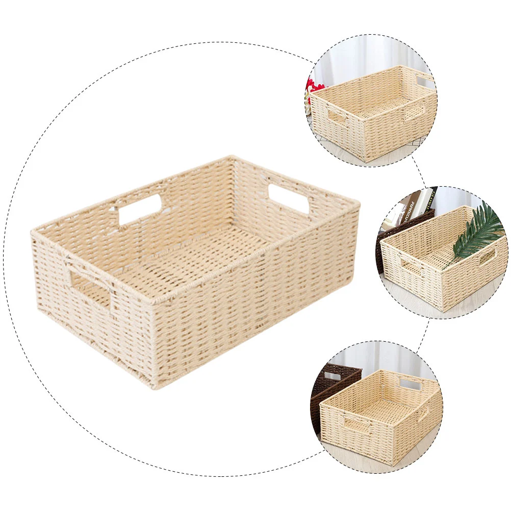 Mir de Rangement en Rotin pour Jouet Tissé au Design Simple, Conteneur pour Déterminer le Soleil