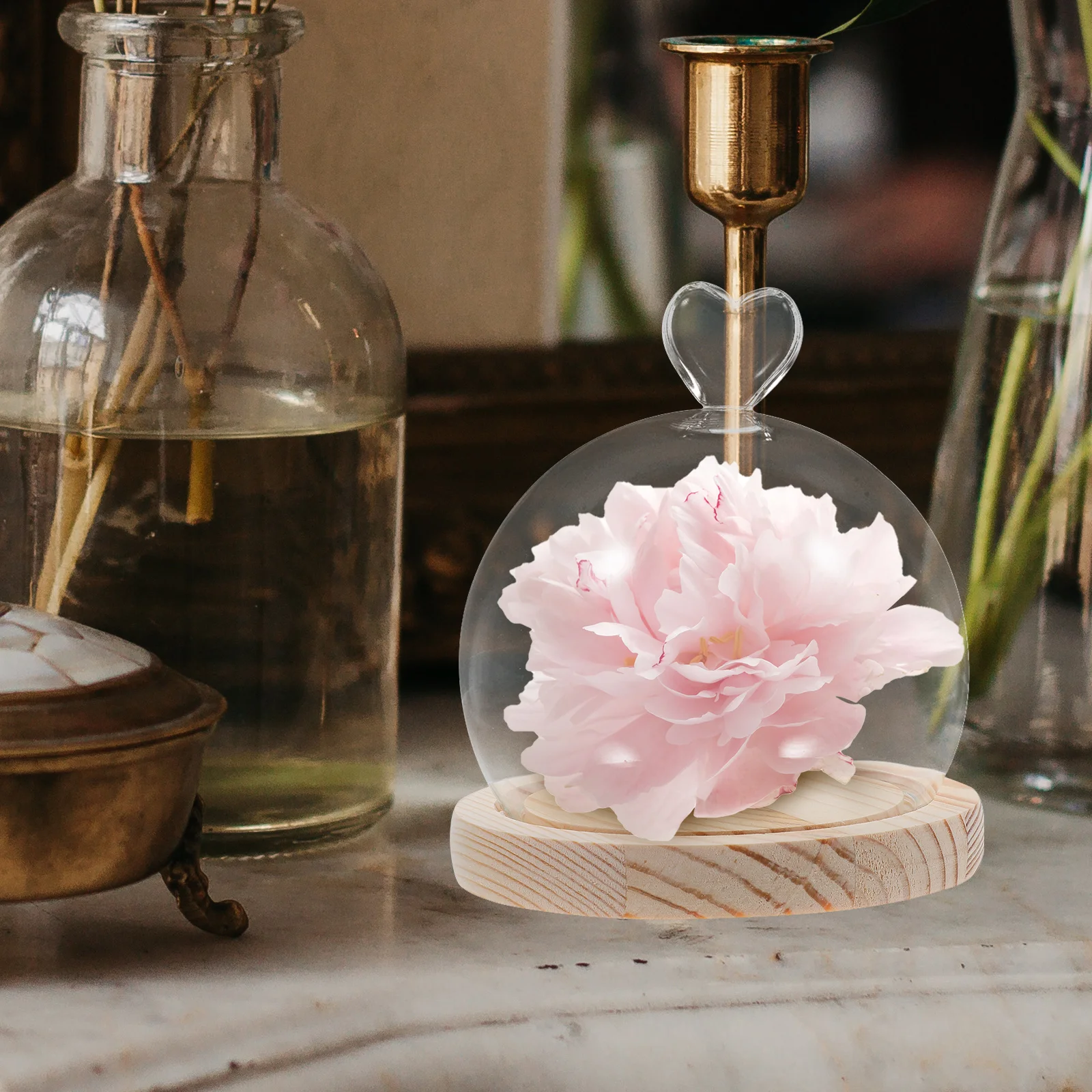 

1 Set Glass Cake Protective Cover With Tray Dust Cover For Wedding Birthday Party Dessert Wine Tasting Micro Landscape Eternal