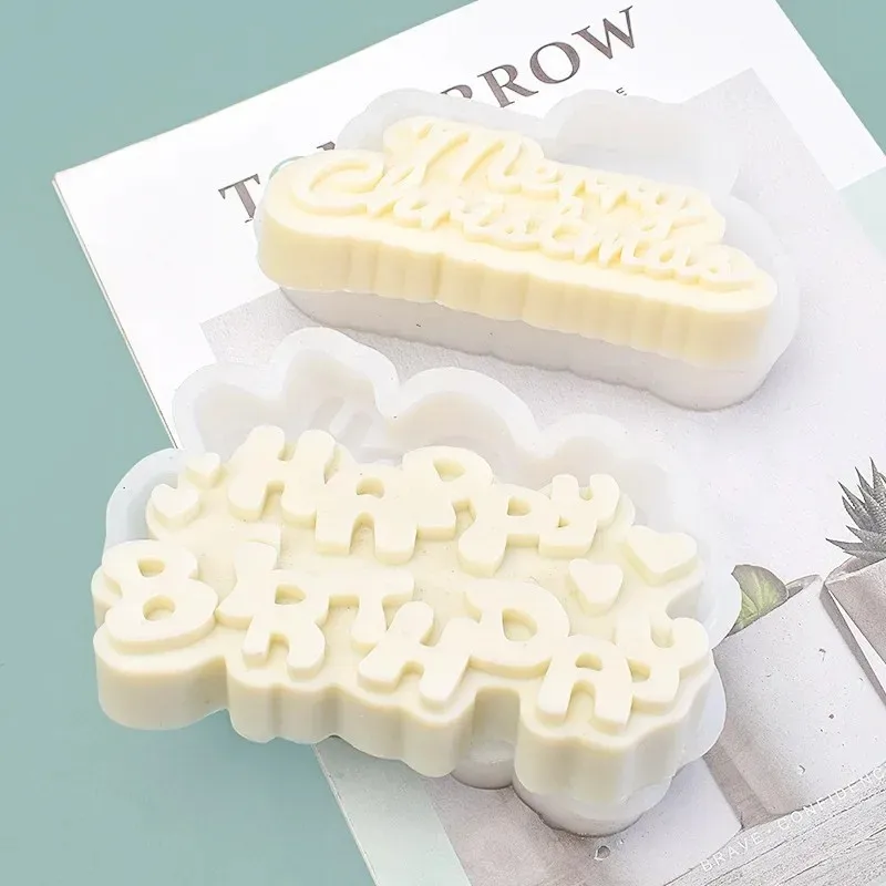 3d english letters christmas merry candle silicone mold diy christmas tree candles gypsum chocolate birthday cake baking molds view 3