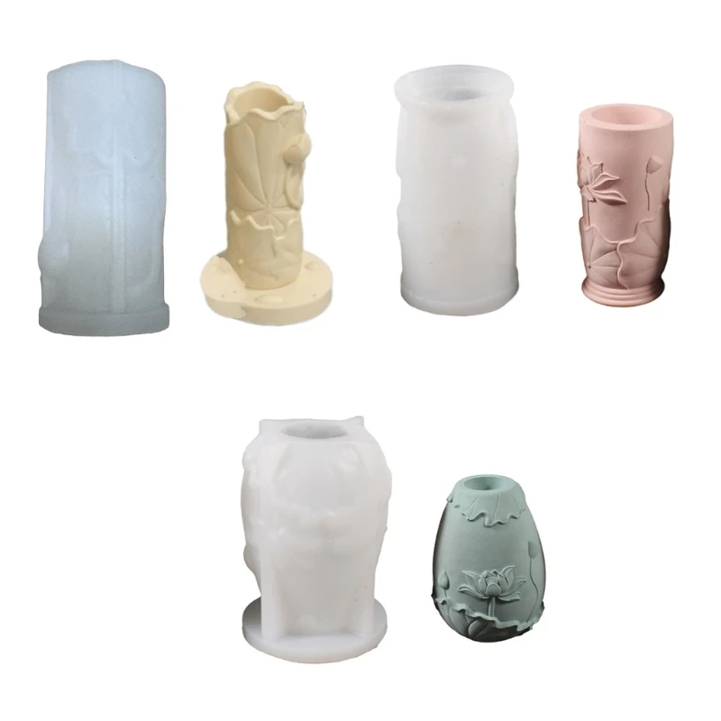 

Silicone Mold for Embossed Flower Vase Mold Gypsum Tabletop Decoration Mould Dropship