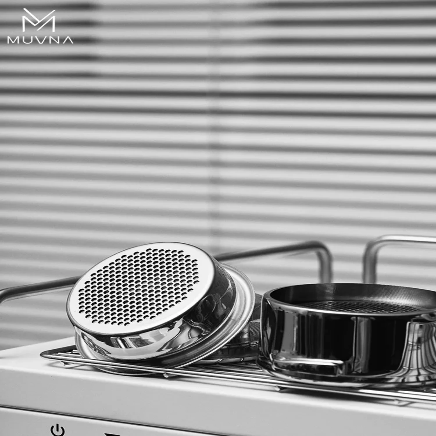 MUVNA 58.5MM Espresso Filter Baskets 15-22g Coffee Basket Coffee Machine Handle Bilayer Extraction Powder Bowl 58MM