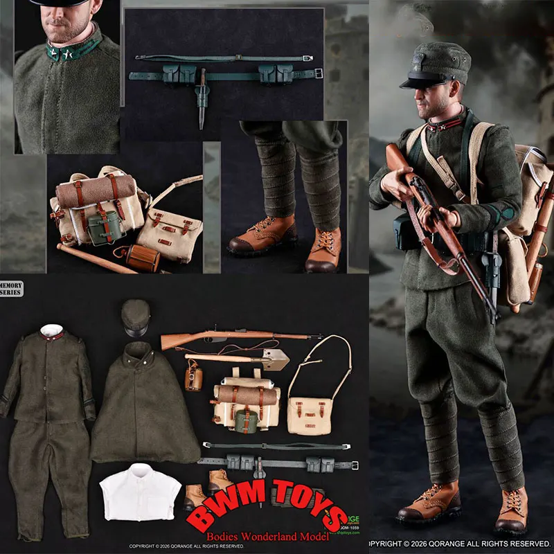 QOM-1059 1/6 Maßstab Männlicher Soldat Italien 1. Infanteriedivision Kleidungsset Ausrüstung Zubehör für 12-Zoll-Actionfigur