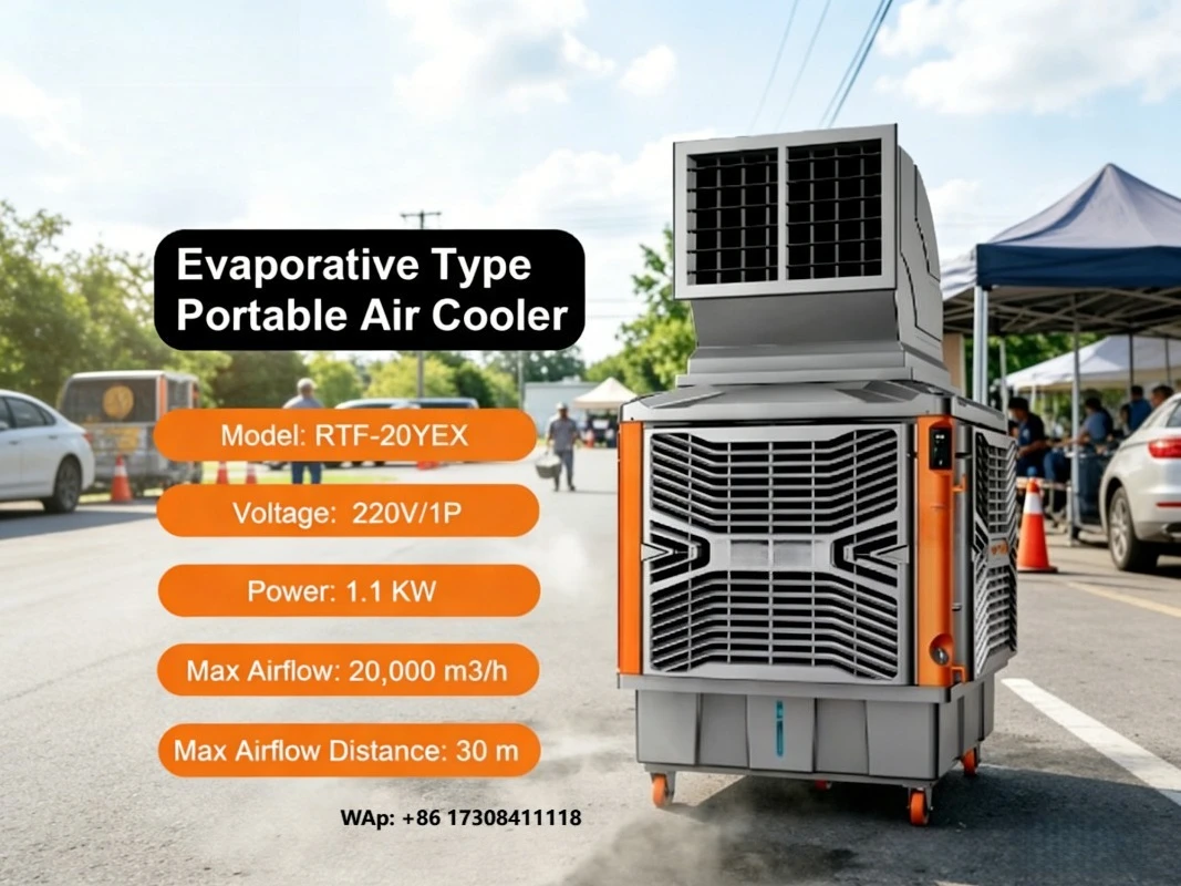 RTFANS 1.1KW Factory Mobile Water-Cooled Eco-Friendly Air Conditioner Variable Frequency Industrial Air Cooling