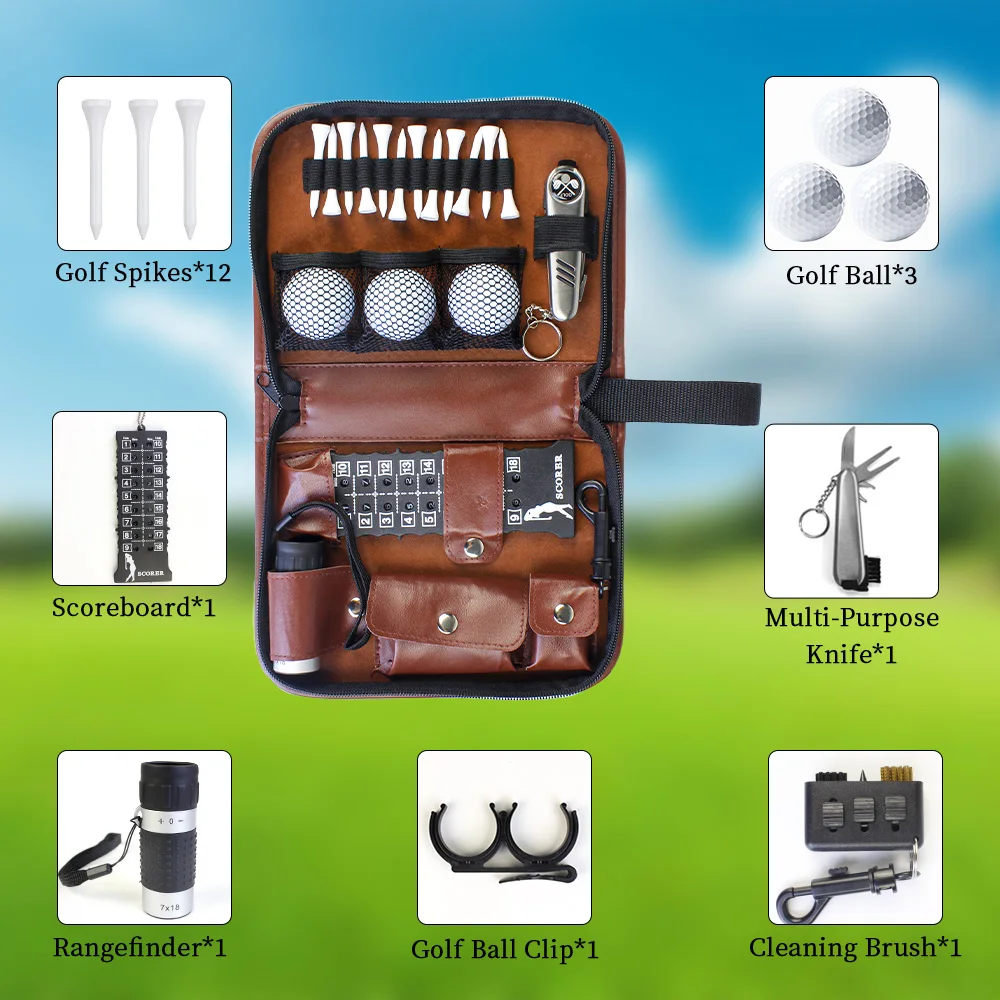Многофункциональный набор аксессуаров для гольфа, все в одном включает мячи, дальномер, инструмент для игры в гольф, зажим для мяча для гольфа