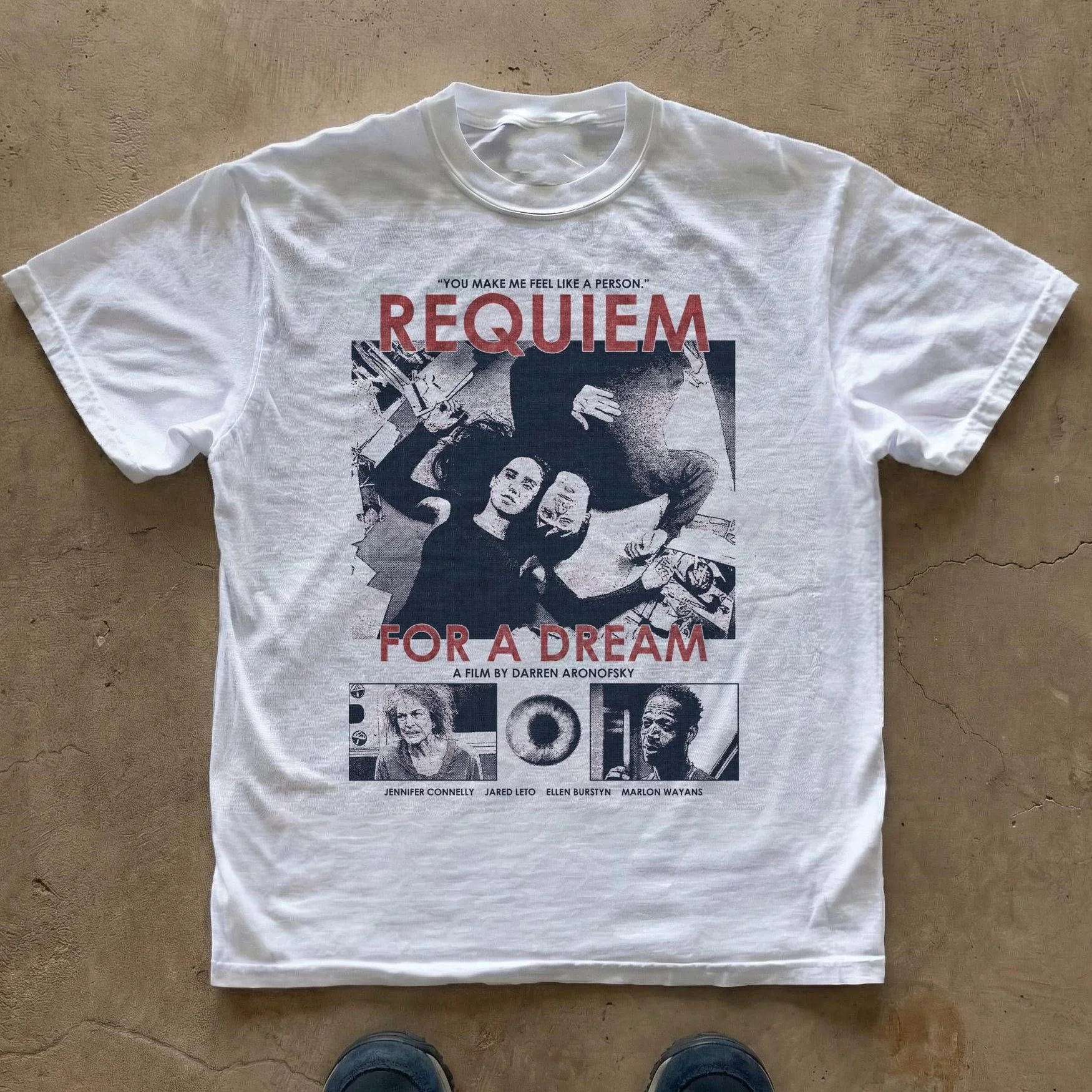 Requiem for A Dream Filmplakat Grafik T-Shirt Baumwolle Herren Damen Streetwear Tee – Detail 2