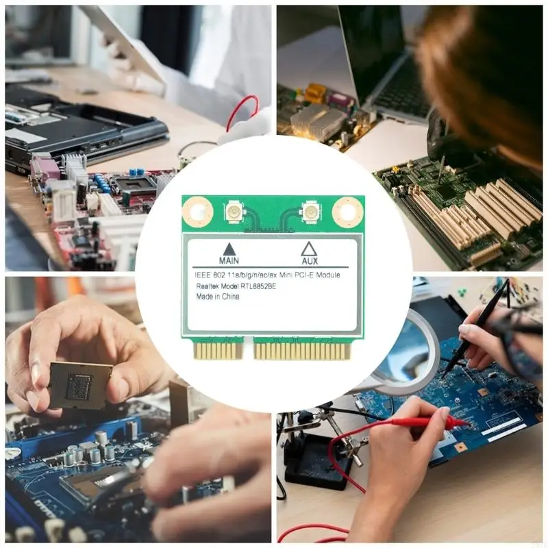 Wi -Fi 6 беспроводная сетевая карта RTL8852 Чип 1800 м. Быстрая скорость 2,4+5 ГГц усиливает соединение и адаптер с низкой WiFi