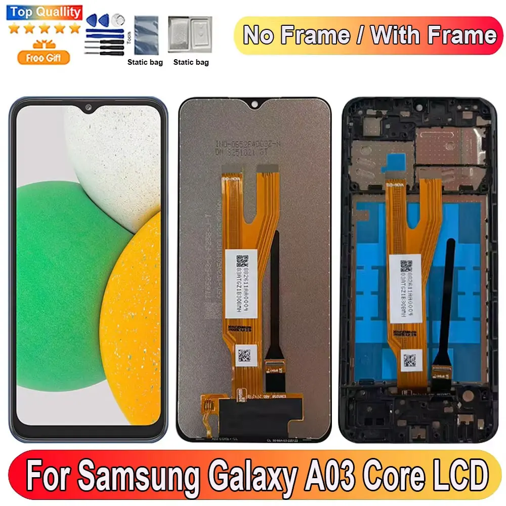 Pantalla LCD de 6,5 pulgadas para Samsung Galaxy A03 Core, Panel táctil, piezas de repuesto para digitalizador, pantalla A03 Core A032 con marco