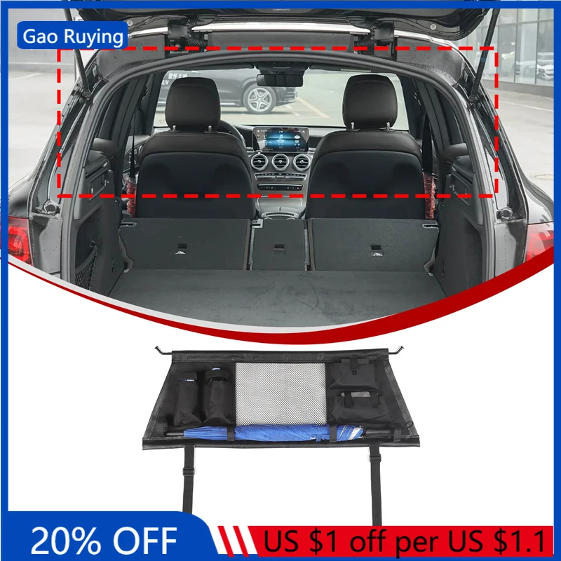 

Gao Ruying For Mercedes Benz GLC X254 2016-2022 Car Trunk Safety Isolation Pet Fence Protective Net Storage bag Car Accessories