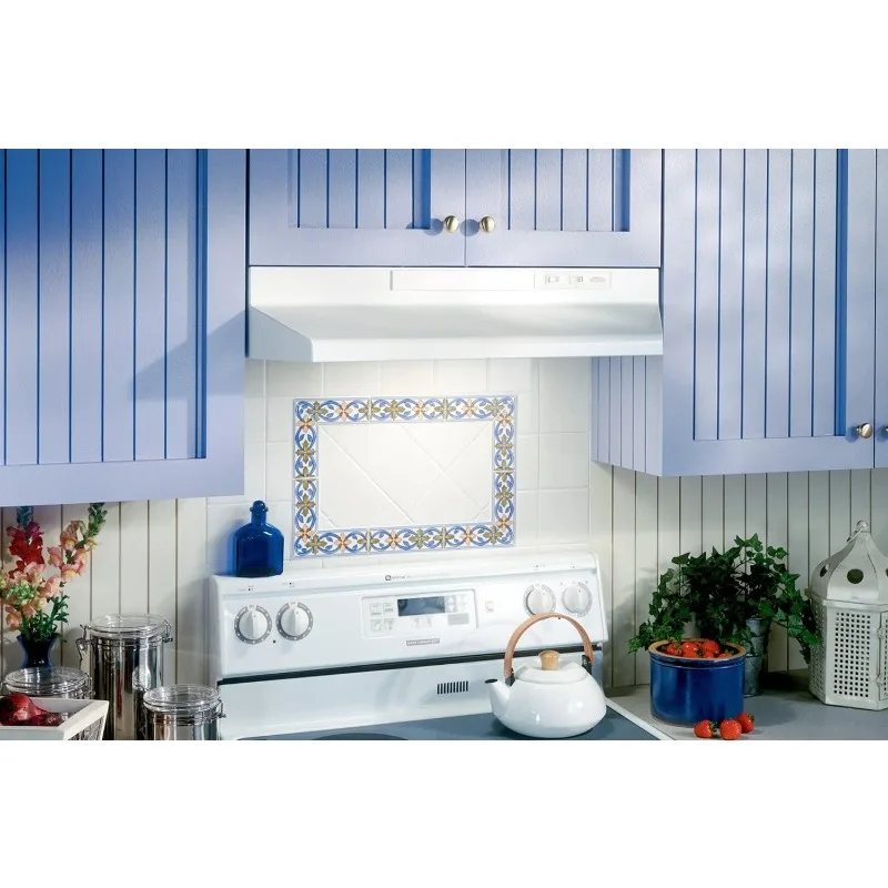 Broan-NuTone Insert com luz, exaustor para sob o armário conversível Range Hood, branco sobre branco, 30 em, F403011