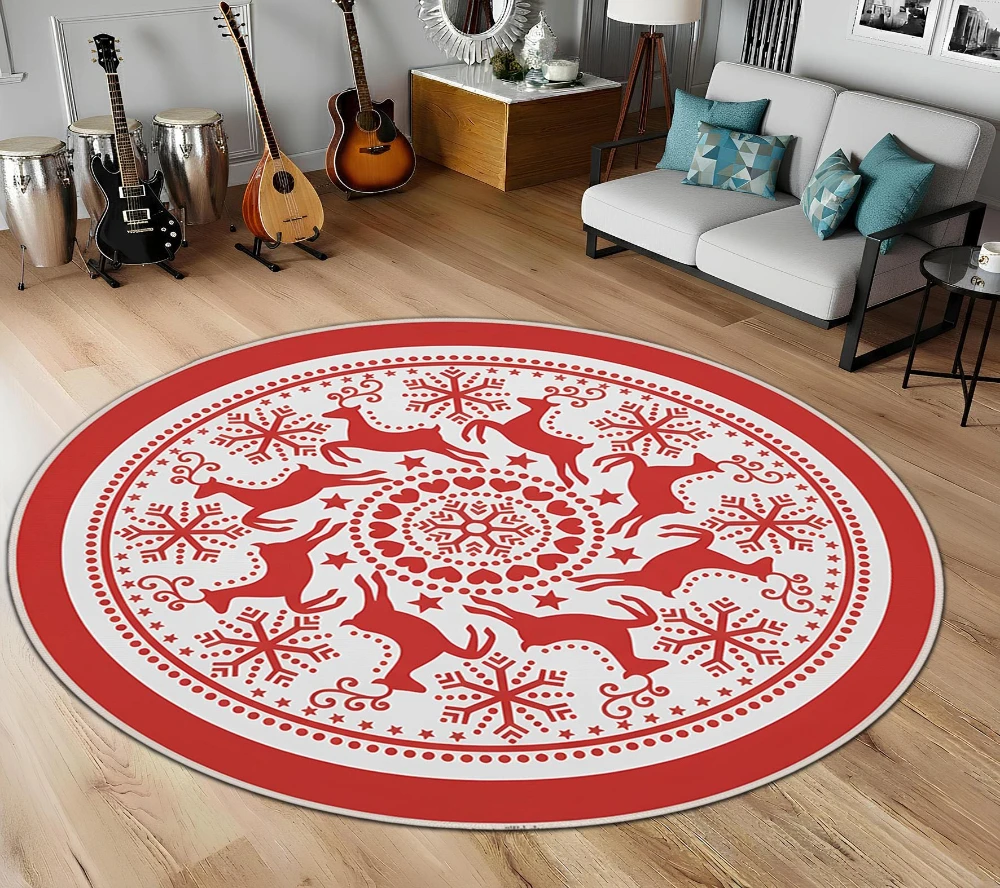 Ancient Castle Golden Dragon Book Pattern print Circle Rug study desk room living room sofa rug game room home decor Rug