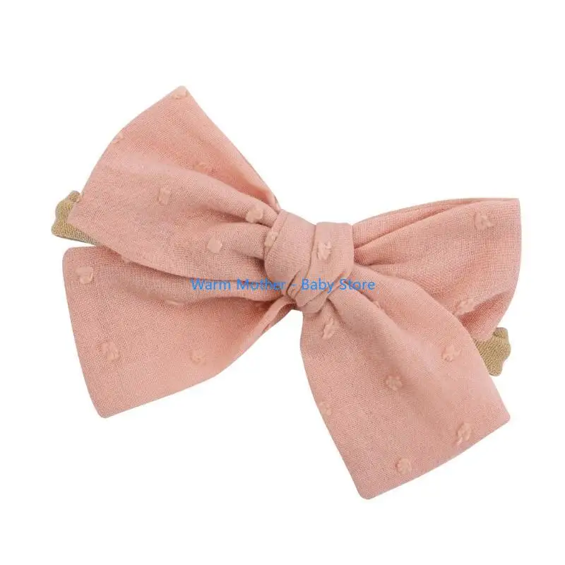 عصابة رأس مرنة ناعمة على شكل فيونكة غطاء رأس للأطفال لتزيين شعر أنيق للتصوير الفوتوغرافي والحفلات، ملابس يومية 57QE #4