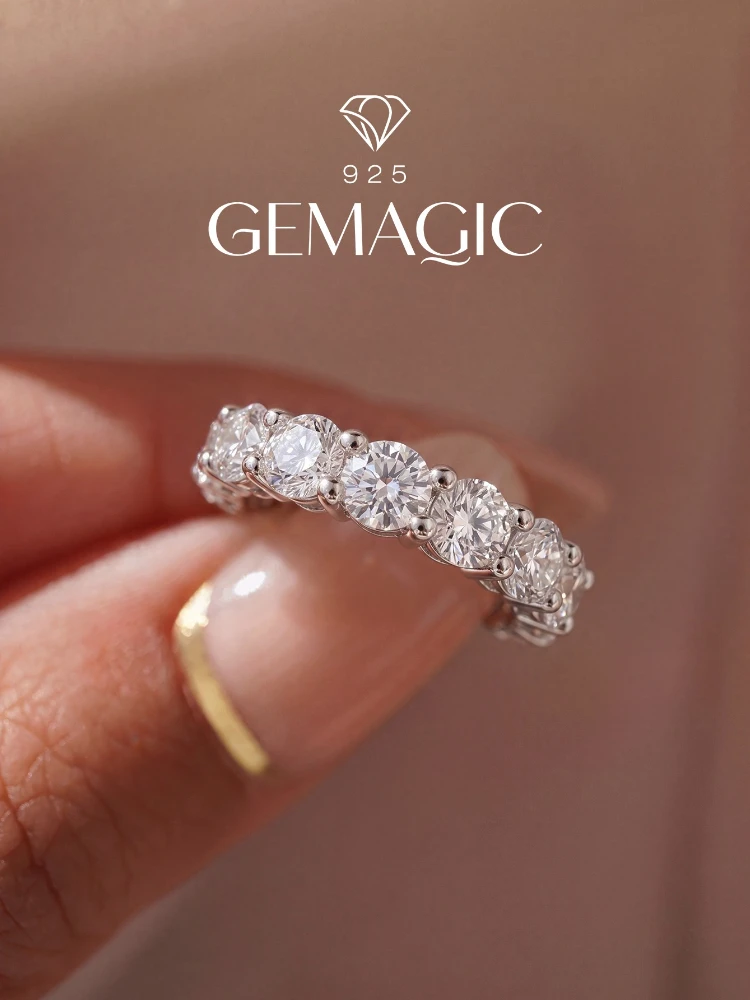 925 Sterling Silver Simplicity Classic Zircon Single Row Ring For Women Engagement Wedding Luxury High Quality Fine Jewelry
