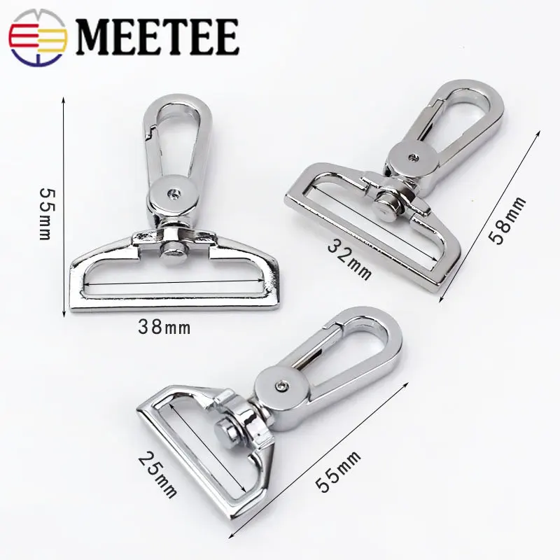 2/4/10pc Meetee 25/32/38mm Bags Belt Metal Buckle Carabiner Snap Hook Lobster Clasps Dog Collar Clasp DIY Leathercraft Accessory