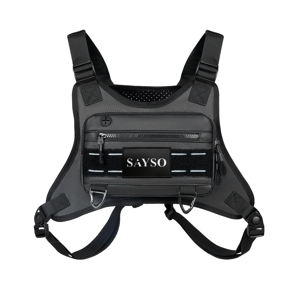 Chest Bag For Men and Women Water Resistant Running Vest Tactical Chest Bag Pack for Sports Outdoor (Black)