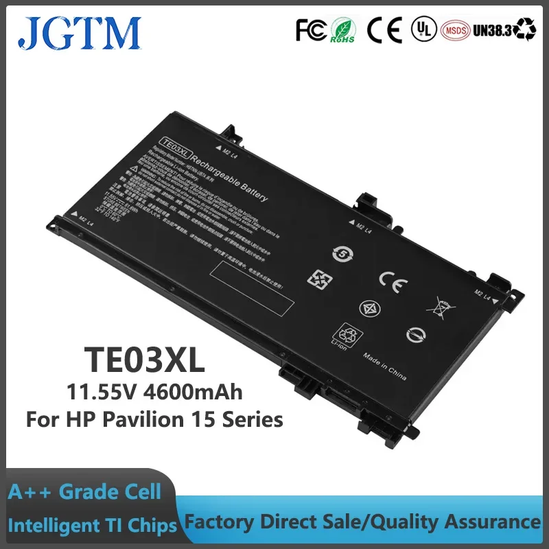 JGTM TE03XL 11.55V 4600MAH Replacement Laptop Battery For HP Omen 15-ax000 15-ax033dx 15-ax210nr 15-ax001ns Pavilion 15-bc000