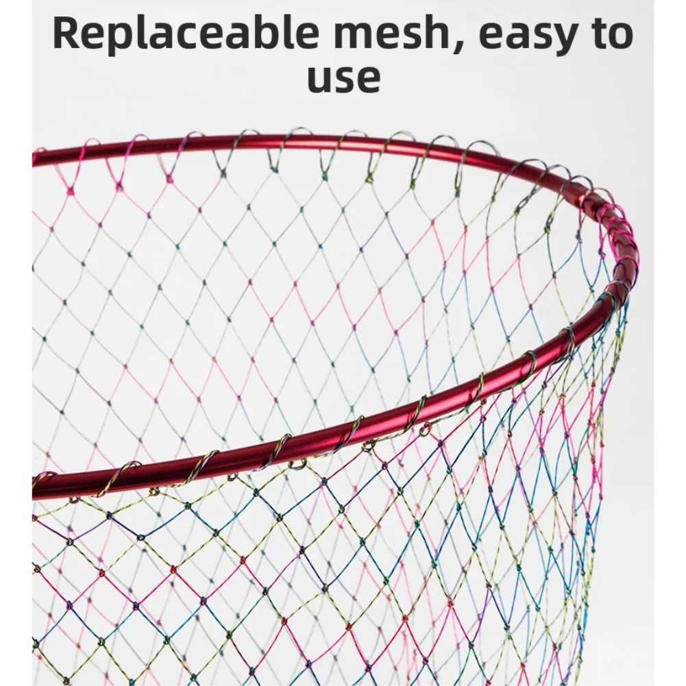 Full -Titanium -Alloy Scoop Net Head For Sea/Rock Fishing - 3-Fold Collapsible Hoop Light & Hard Alloy 8mm Metric Thread