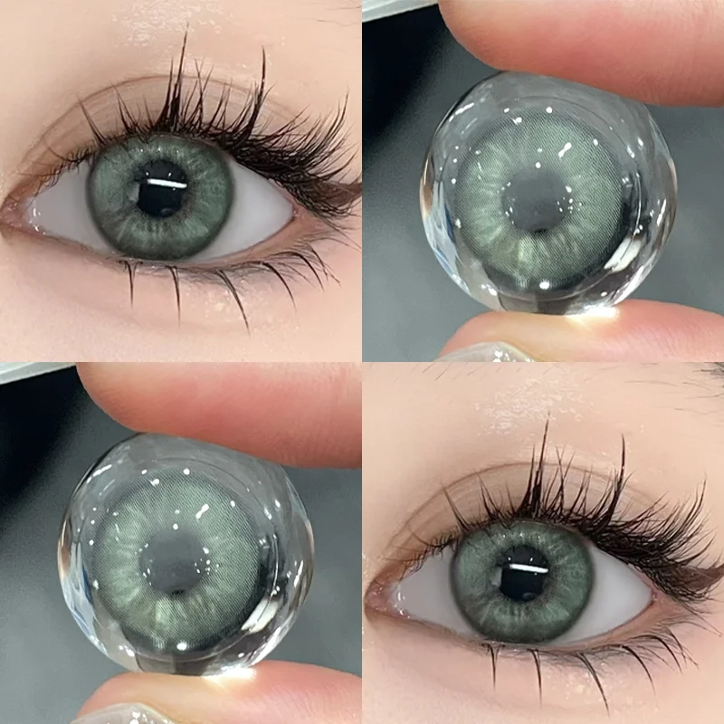 DuoXiu 1Pair New Freshly Colour Contacts Lenses Doll Natural Eye Lenses Dark Blue  Beauty Pupil Green Gray Lenses Free Shipping