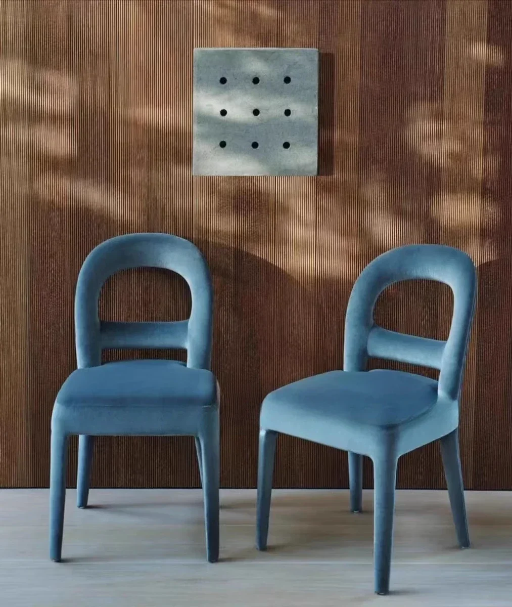 Modern solid wood fabric dining chair, negotiation chair, home study chair, reception chair