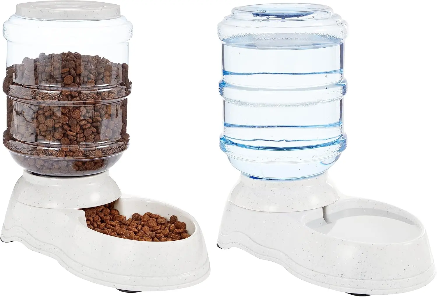 Basics Gravity Pet Food Feeder and Water Dispenser Bundle, Small (1-Gallon Capacity)