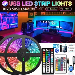 LED-stripverlichting RGB Bluetooth Tuya 5050 Flexibel lint Luce Music Sync APP / Afstandsbediening voor TV Backlight Room Christmas Deco