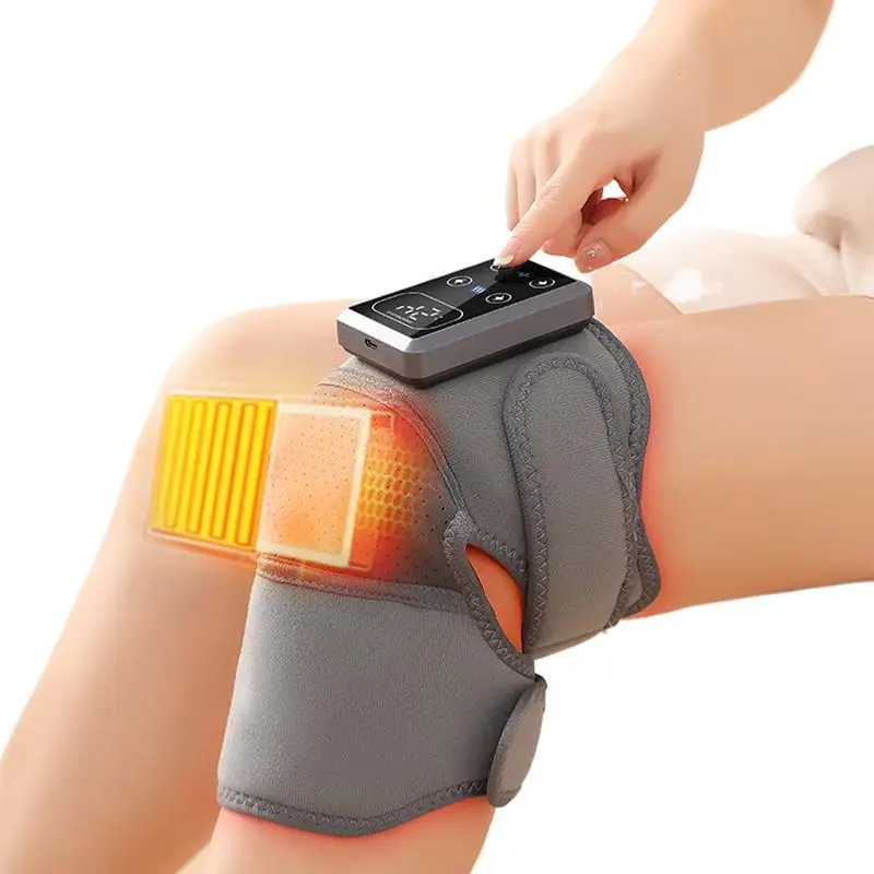 

Knee Heating Pad With Massager Electric Heating Wrap Brace For Knee Wireless Design Massaging Knee Protector For Elbows Calves
