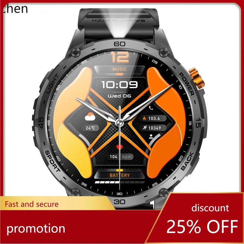 

Zml smart watch 1.75amoled hd bluetooth call music weather flashlight health heart rate monitoring