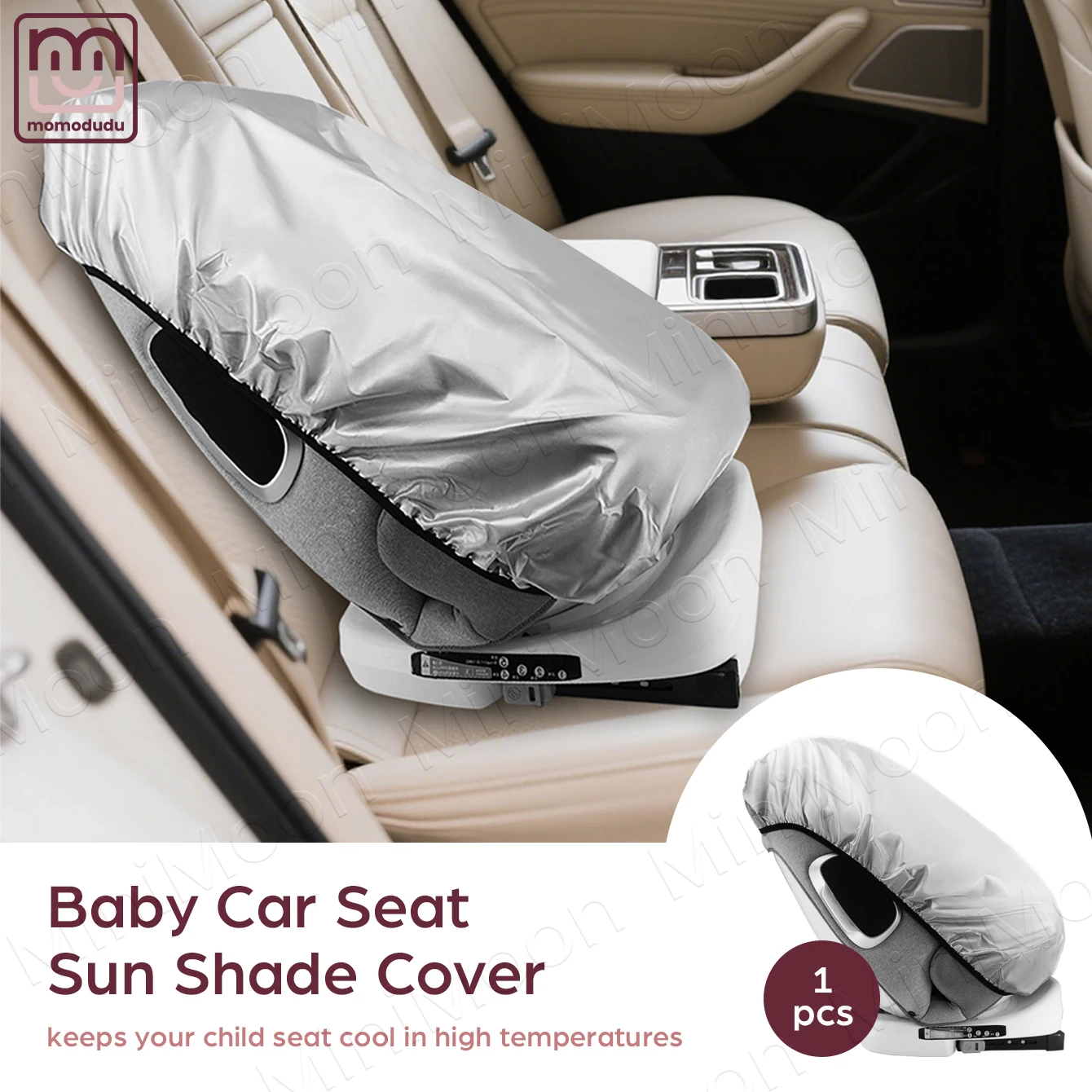 Universal Baby Car Seat Sun Shade Cover, Blocks UV Rays & Reduces Heat for Sun Protection