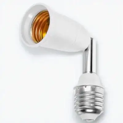 E27 Light Socket Extender ABS Material Flexible 360 Degree Rotation Bulb Socket Adapter Extender Conversion Light Bulb Extension