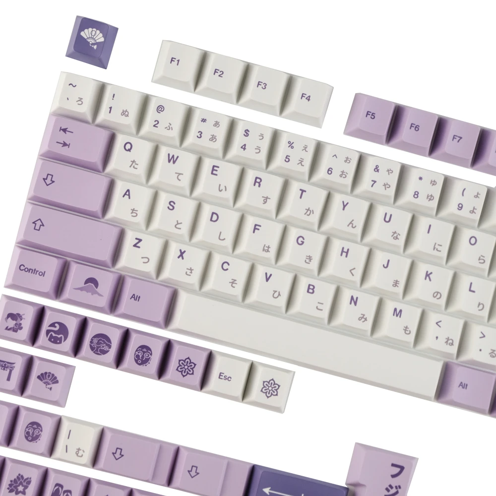 Wisteria Keycap Premium PBT 140 Keys/Sets Cherry Profile ISO Enter ANSI Layout Keycaps For GH60 GK61 RK84 Mechanical Keyboard