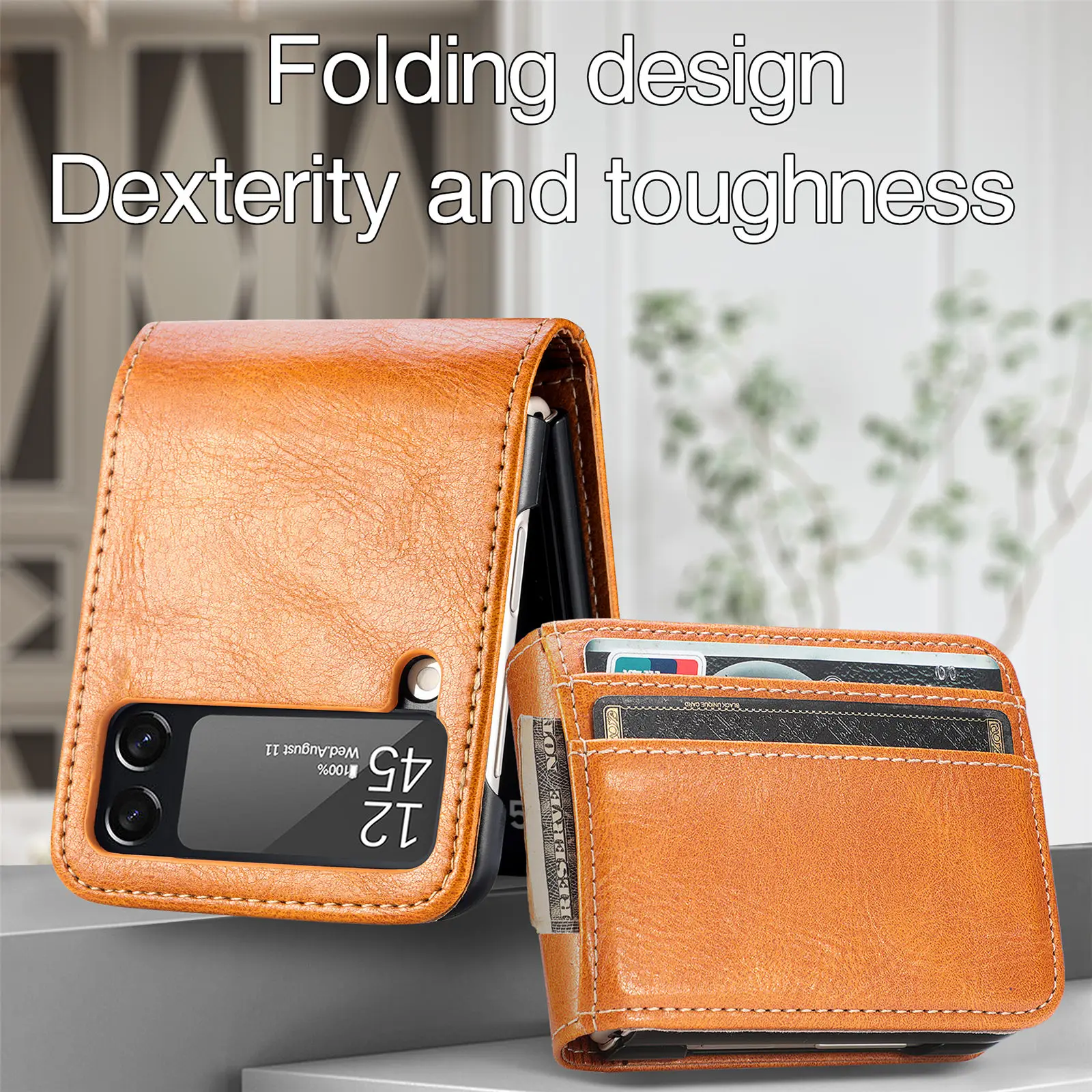 for Samsung Z Flip 4 3 6 5 2 Flip6 flip5 flip2 Leather Bag Case for Samsung Galaxy Z Flip4 5G Flip3 Flip 4 3 Phone Accessories