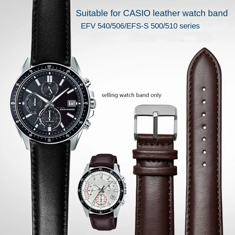 

Cowhide strap suitable for Casio CASIO watch with EFV540/506/EFS-S500/510 series business men leather strap 20mm 22mm