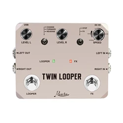Rowin Dual Footswitch Twin Looper Electric Guitar Effect Pedal Loop Station 11 Types of Play with 10 Minutes of Recording Time