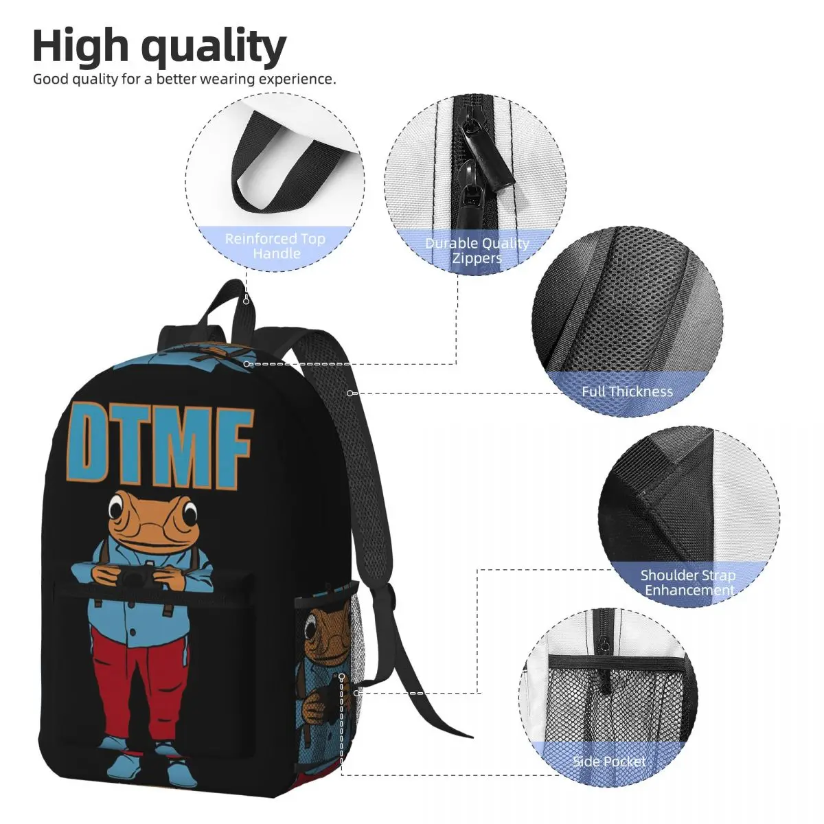 Bad Bunny DTMF Debi Tirar Mas Fotos Backpack Daypack Large Capacity Children BookBag School Bag Shoulder Bags for Men Women