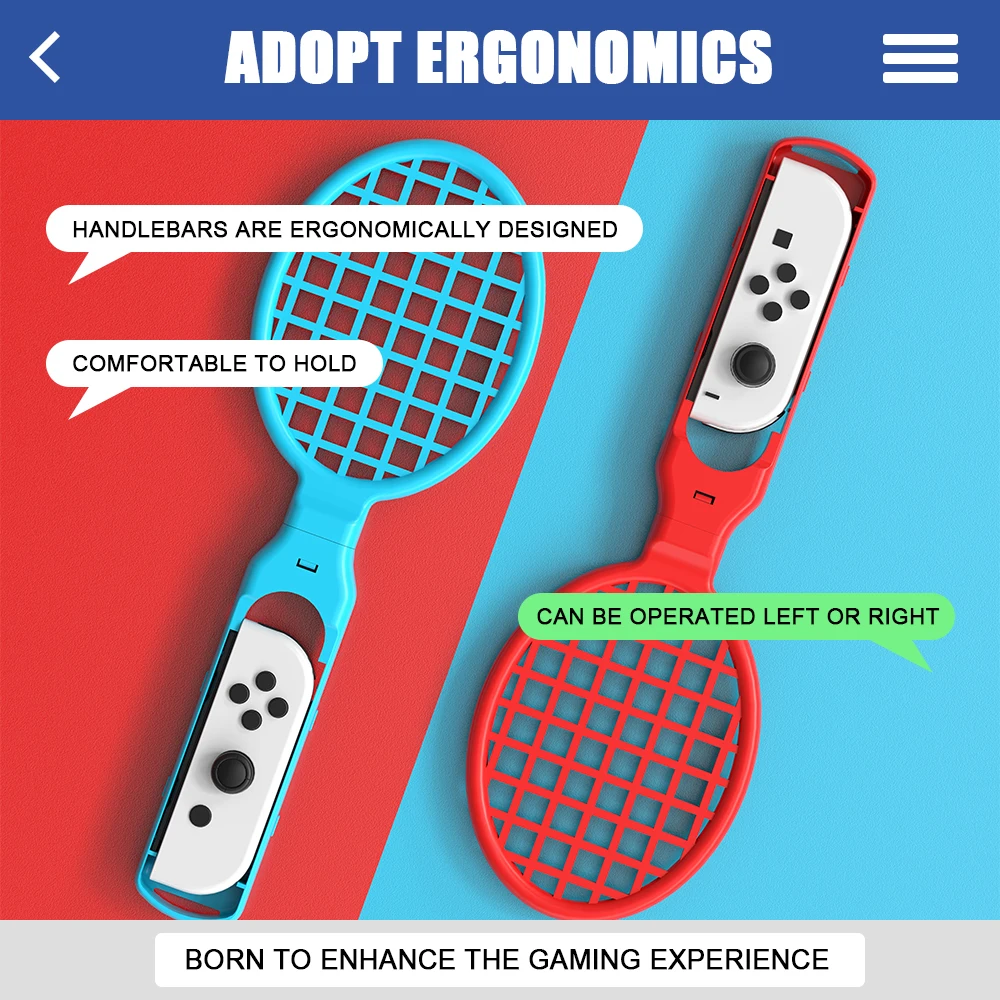Tennisschläger für NS Switch/Oled Joy-Con Griffhalter Controller-Griffe Tennisspiel-Zubehör