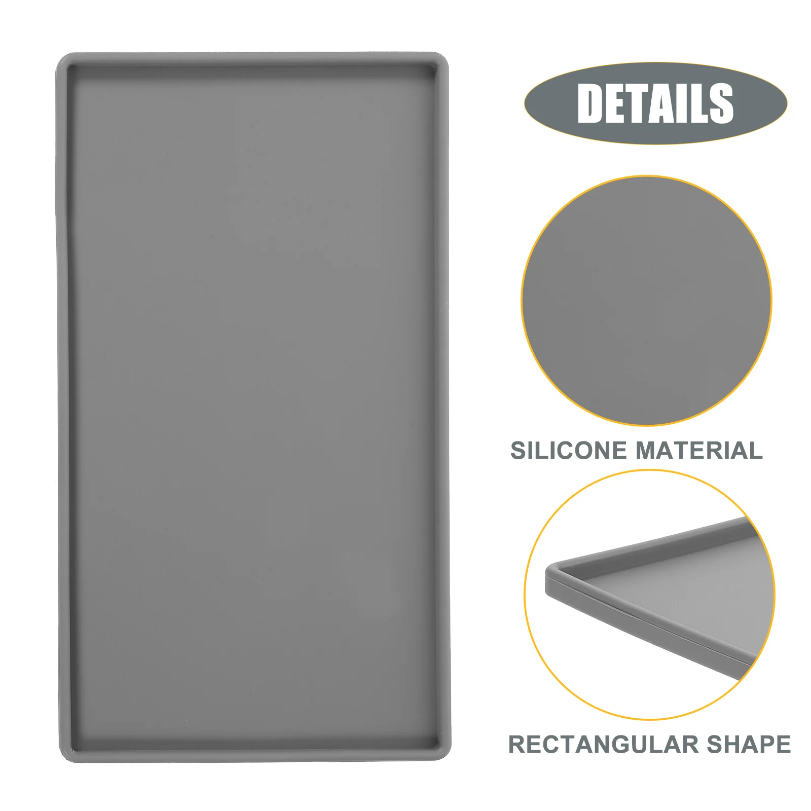 Jewelry Trays Non-slip Mat Silicone Storage Plate Vanity Bathroom Counter Organizer Grey Provide Luxury