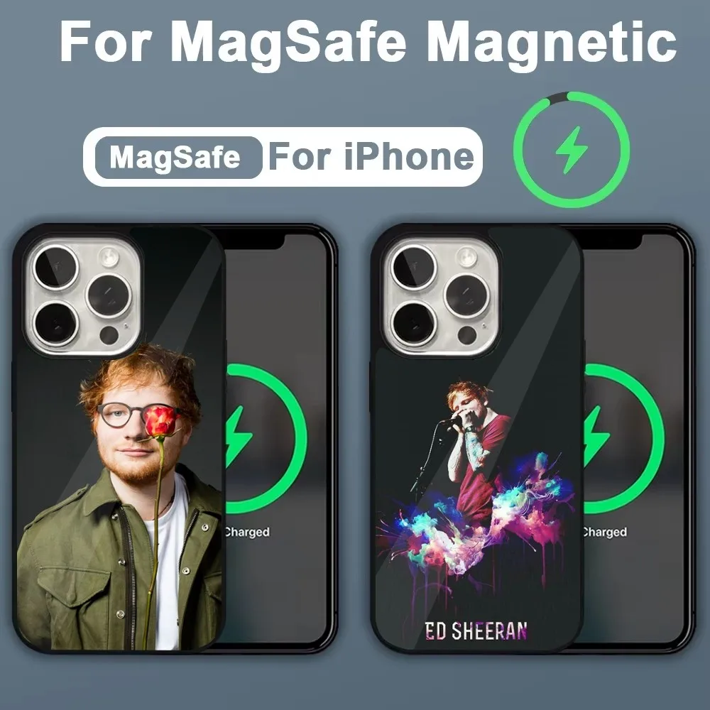 Singer Ed Sheeran Phone Case For iPhone 16,15,14,13,12,11,Plus,Pro,Max,Mini Magsafe Magnetic Wireless Charging